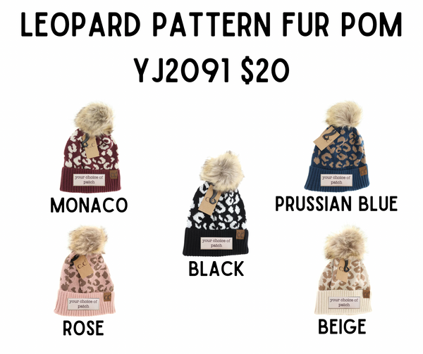 LEOPARD PATTERN FUR POM- YJ2091