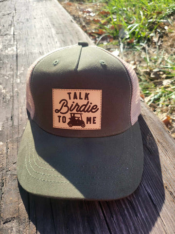 TALK BIRDIE TO ME LEATHER PATCH HAT