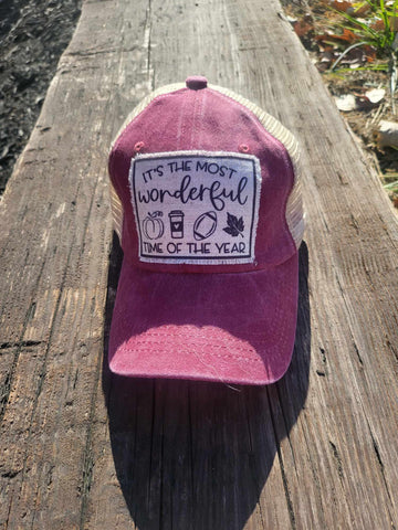 IT'S THE MOST WONDERFUL TIME OF THE YEAR FABRIC PATCH HAT