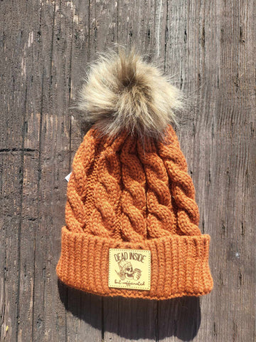 DEAD INSIDE LEATHER PATCH BEANIE