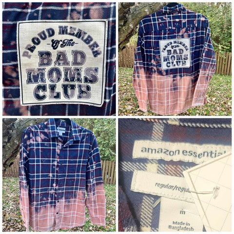BAD MOMS CLUB BLEACHED FLANNEL