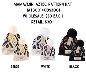 MAMA/MINI AZTEC PATTERN HAT- HAT3001/KIDS3001