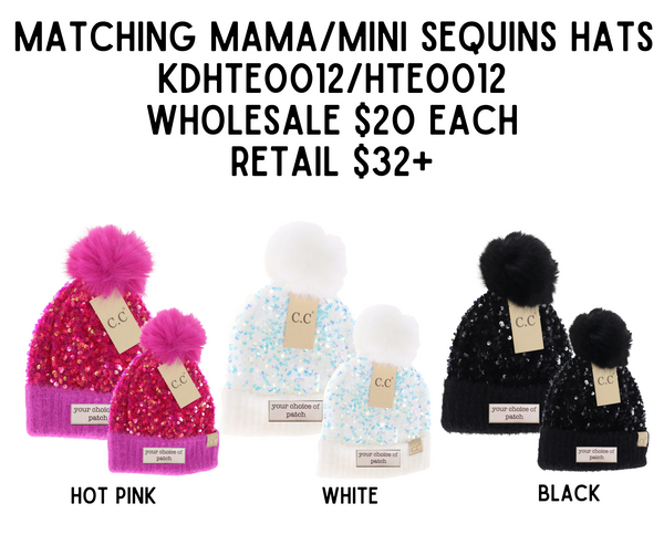 MATCHING MAMA/MINI SEQUINS HATS- KDHTE0012/HTE0012