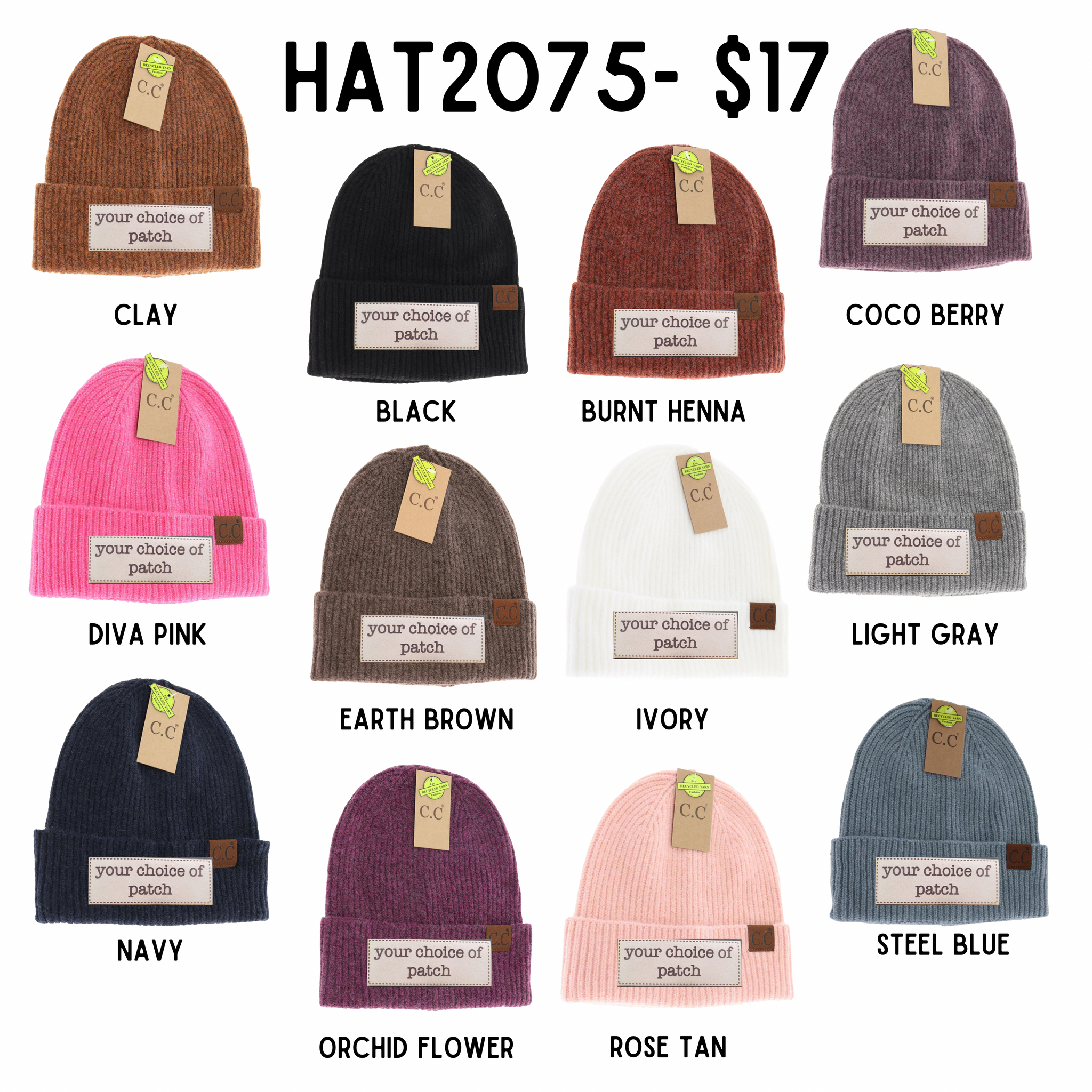 Unisex Soft Ribbed Cuff C.C. Beanie- HAT2075