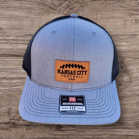 “Kansas City Football LVIII” Leather Patch Richardson Trucker SnapBack- Gray