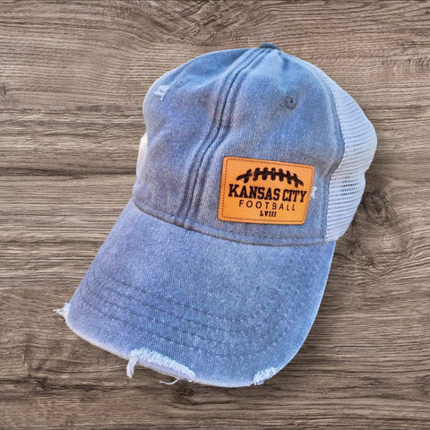 “Kansas City Football LVIII” Leather Patch Ball Cap- Gray