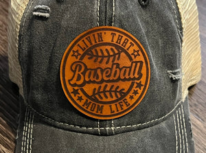 Living That Baseball Mom Life Leather Patch