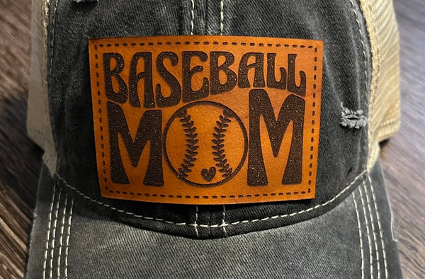 Baseball Mom Leather Patch