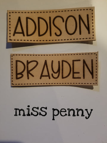 Custom Name Leather Patch (ONE NAME/WORD ONLY!)