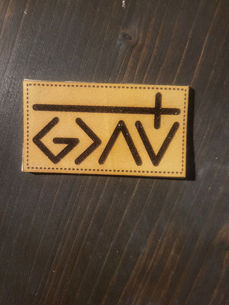 God Is Greater Leather Patch (PATCH ONLY)