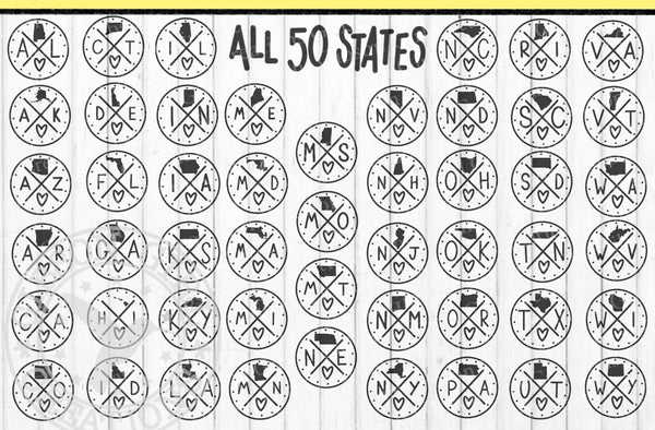 States (all 50 available)- Leather Patches