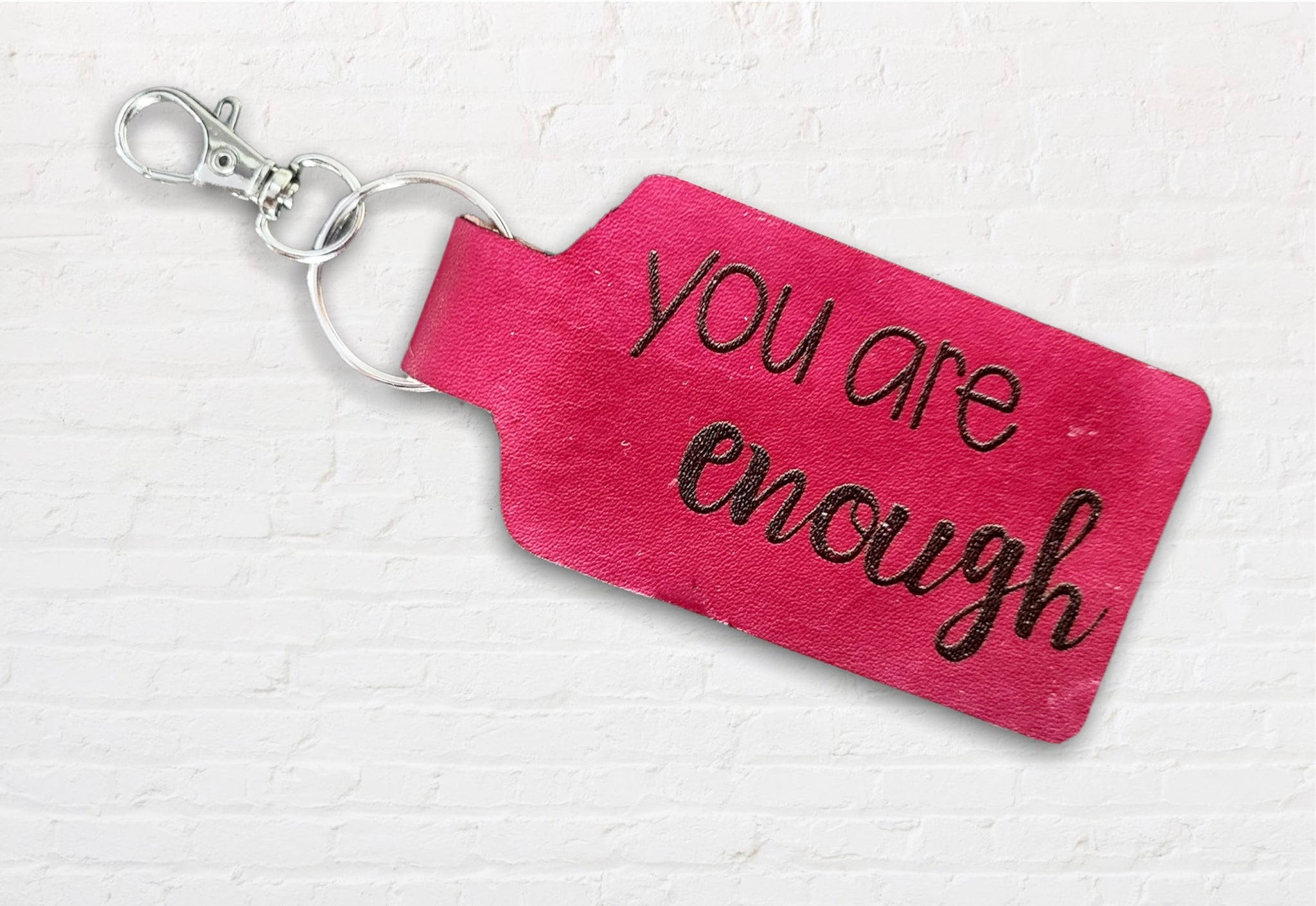 You Are Enough Leather Keychain