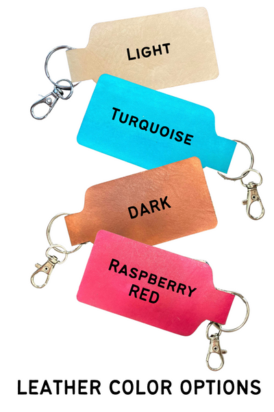 Probably Late For Something Leather Keychain
