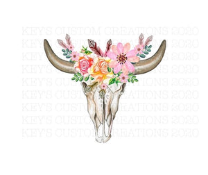 Floral Bull Skull