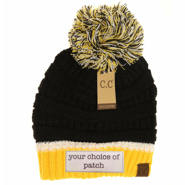 HAT1429- Team Colored Pom Beanie
