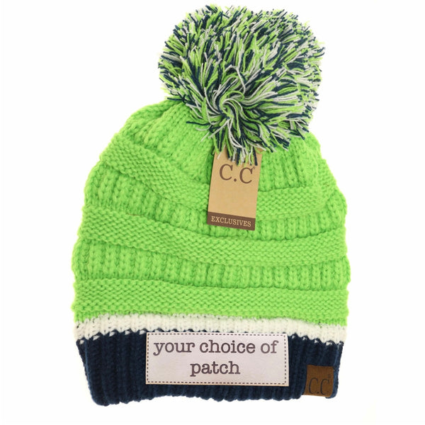 HAT1429- Team Colored Pom Beanie