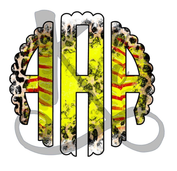 Softball Leopard Monogram
