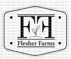 Amanda Custom- Flesher Farms Leather Patch (2" tall)
