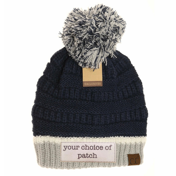HAT1429- Team Colored Pom Beanie