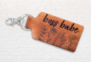 Boss Babe Leather Keychain