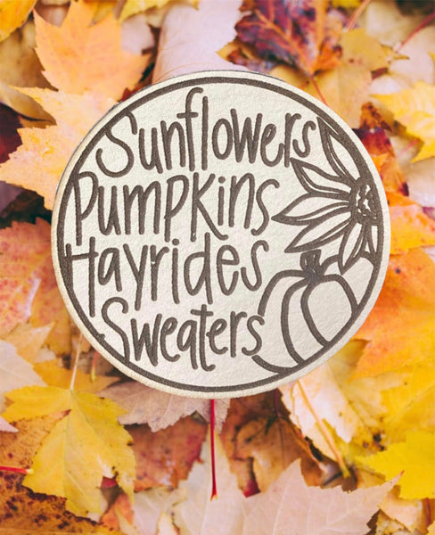 Sunflowers, Pumpkins, Hayrides, Sweaters