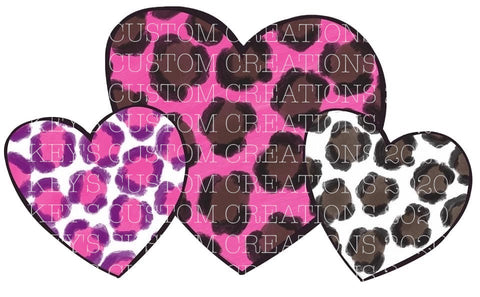 Pink Leopard Hearts