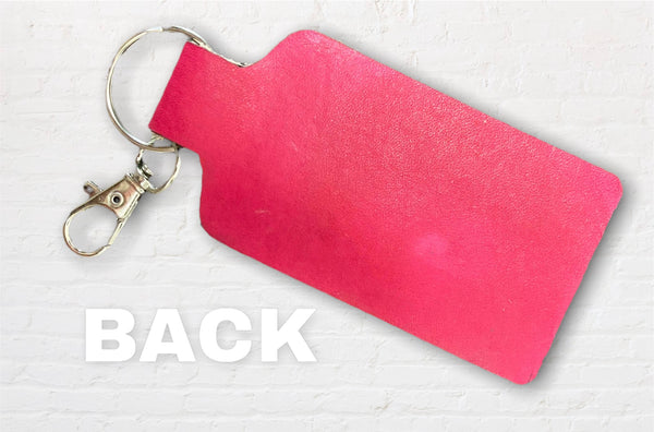 Probably Late For Something Leather Keychain