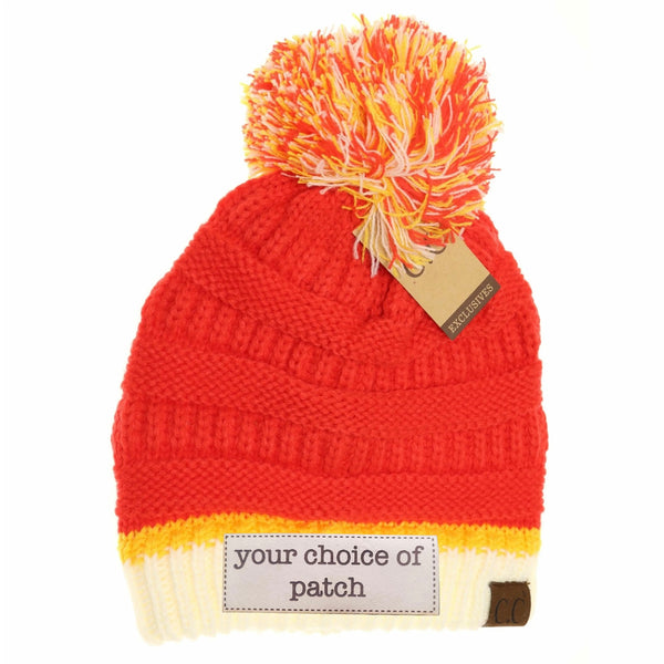 HAT1429- Team Colored Pom Beanie