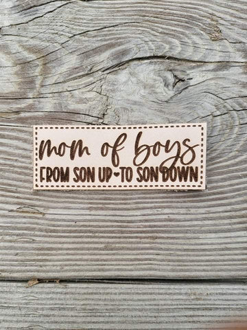Mom Of Boys Leather Patch