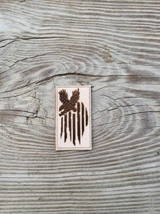 Eagle Flag Leather Patch (Small- 2in. tall)