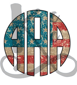 Vintage American Flag Monogram