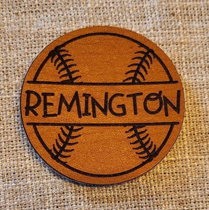 Custom Name Leather Baseball Patch