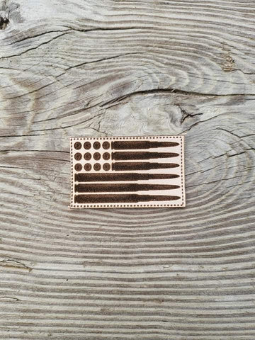 Ammo Flag Leather Patch (Small-2in.)