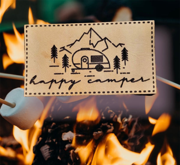 Happy Camper Leather Patch