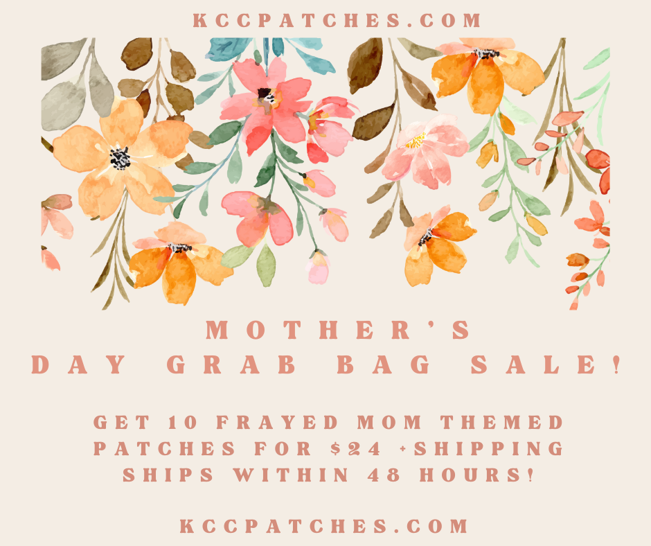 FRAYED Mom- Themed Fabric Patch Grab Bag