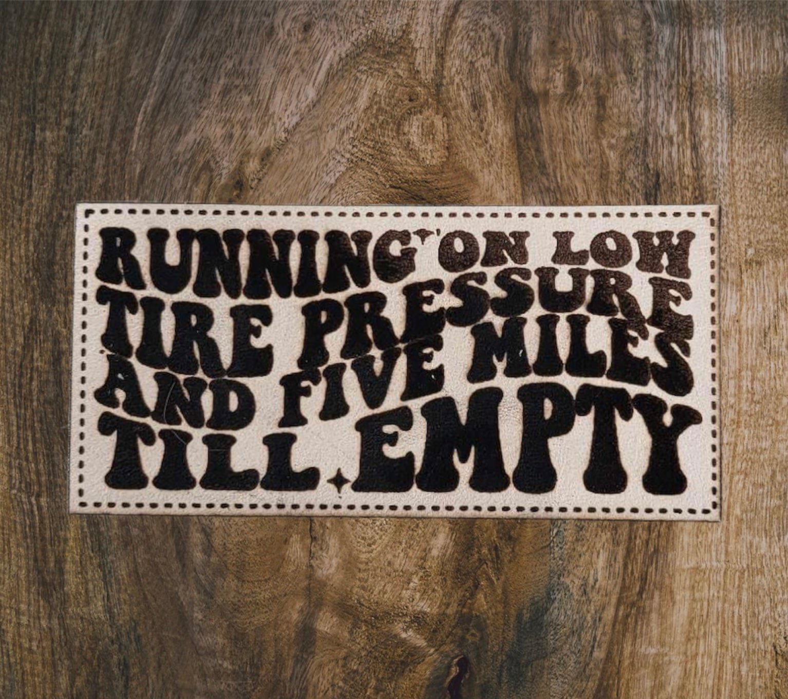 Running on Low Tire Pressure Leather Patch