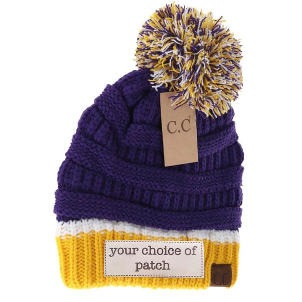 HAT1429- Team Colored Pom Beanie