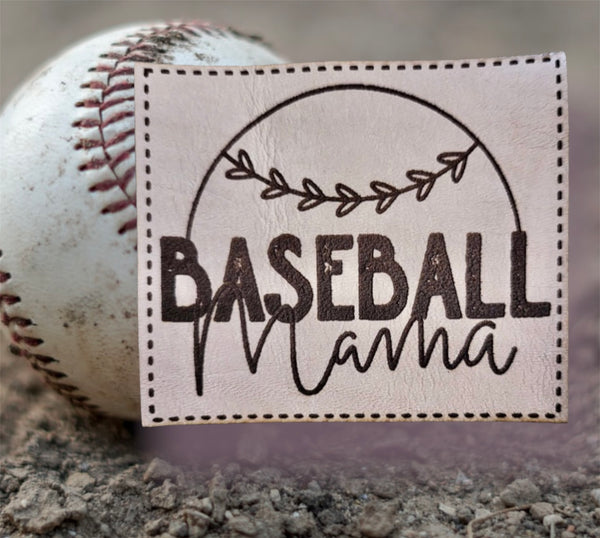 Baseball Mama Leather Patch