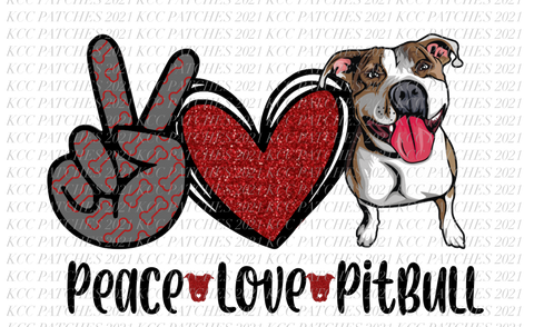 Peace Love Pitbull (Red)