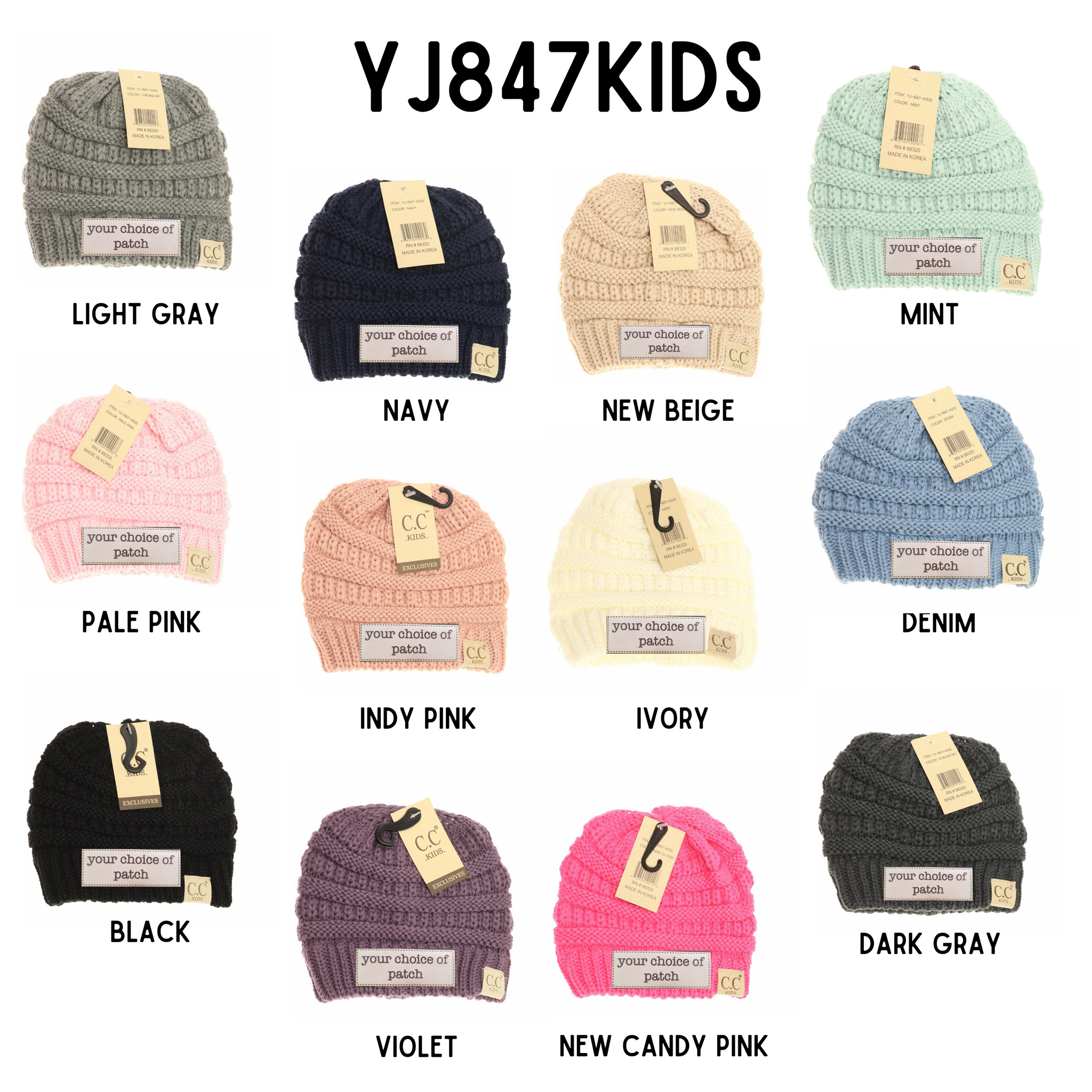 Kids Solid CC Beanie- YJ847KIDS