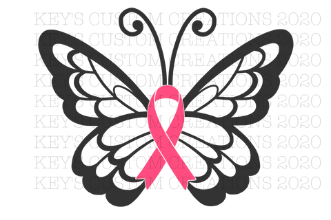 Pink Ribbon Butterfly
