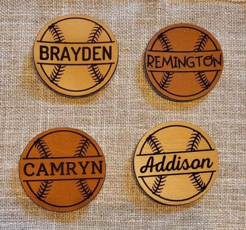 Custom Name Leather Baseball Patch
