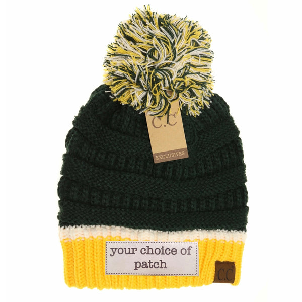 HAT1429- Team Colored Pom Beanie