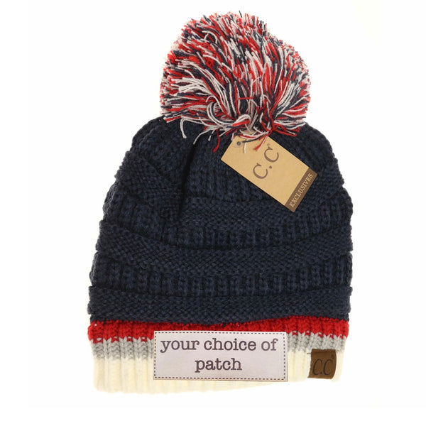 HAT1429- Team Colored Pom Beanie