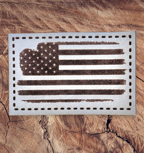 Tattered Stars Flag Leather Patch (1)